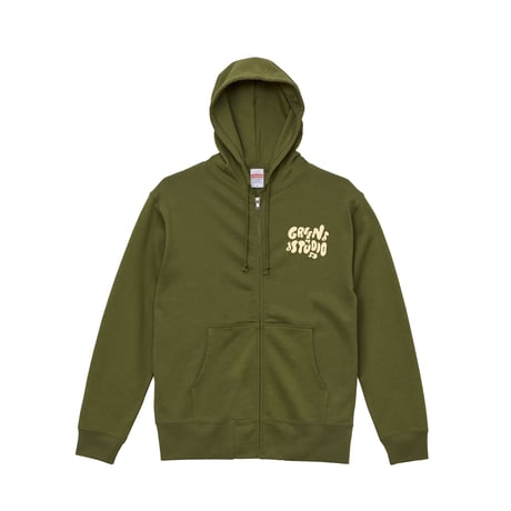 【受注生産品】10th Anniversary ジップパーカー ※裏パイル（ライトオリーブ）※受注期間2024/1/6~2024/1/15まで