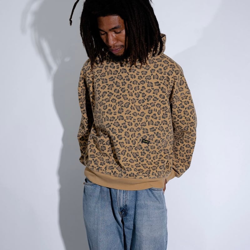 LEOPARD SWEAT HOODIE -WOODBLOCK- | instantbootl 