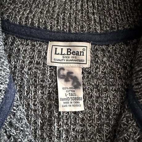 BLK Indigo F/Z Cotton Cable Sweater by L.L.Bean