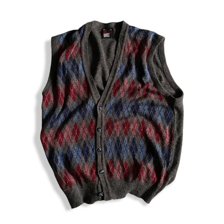 Argyle Knit Vest Cardigan by ROBERT BRUCE