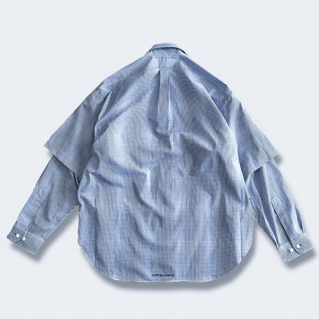 DETACHABLE SHADOW PLAID BD SHIRT -SEDAN ALL-PUR