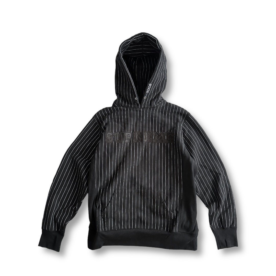 Pinstripe Harvard Logo Sweat Hoodie by Supreme  