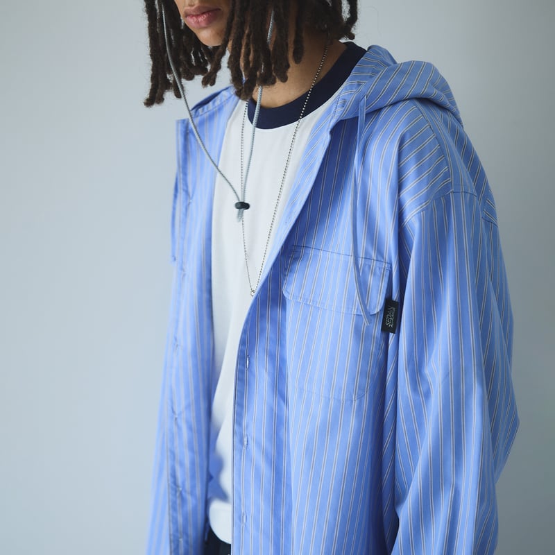 トップス sedan all-purpose stripe hooded shirts STRIPED HOODED SHIRT - SEDAN ALL-PURPOSE - | in
