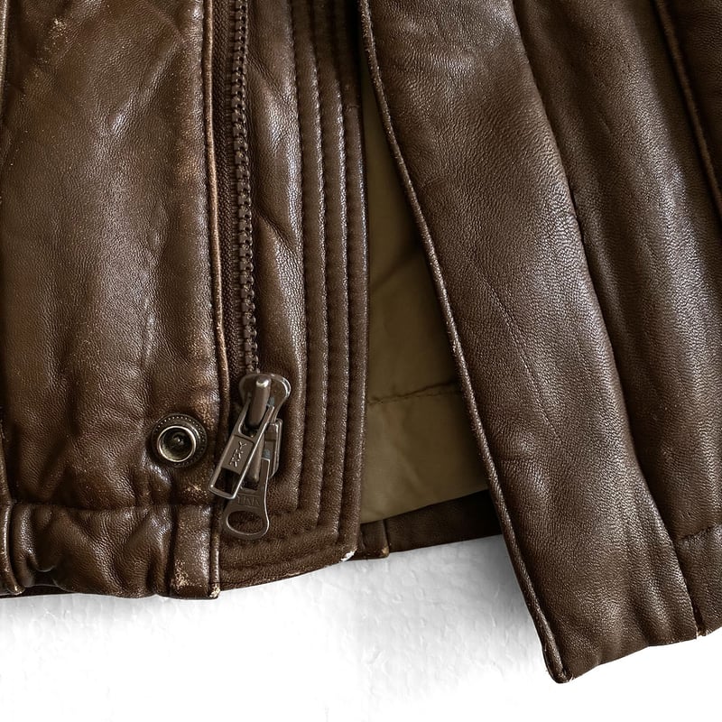 Eddie Bauer Leather Down JKT BROWN | instantboo