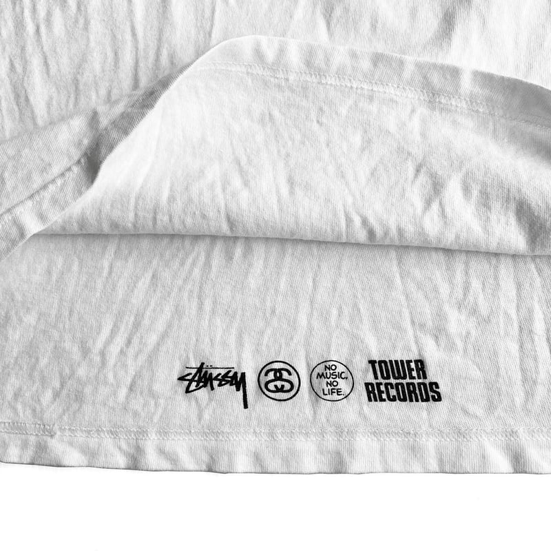 トップス Stussy Tower Record NO MUSIC NO LIFE T M Stussy x Tower Records T- Shirt 30th Anniversary NO MUSIC NO