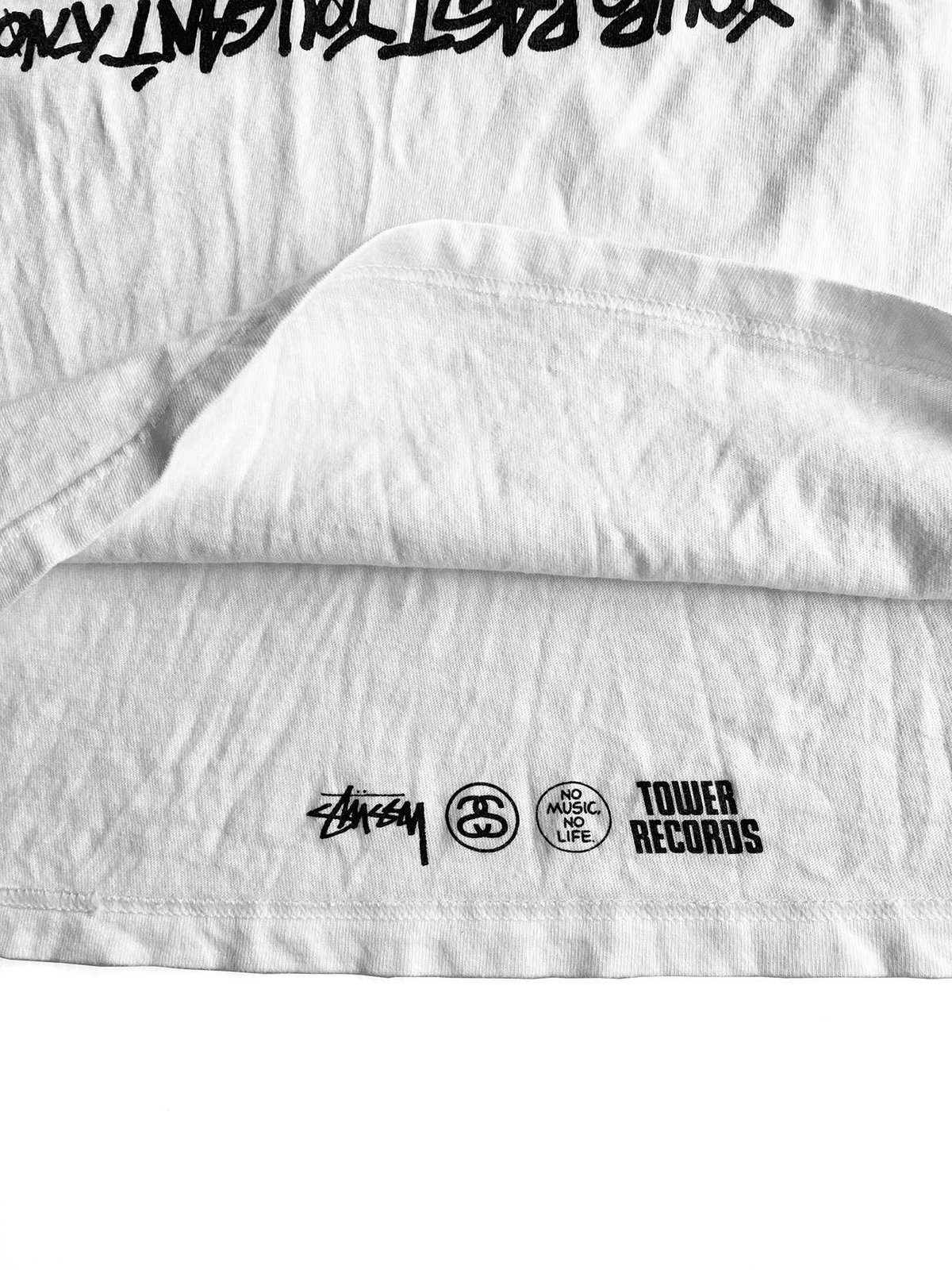 トップス Stussy Tower Record NO MUSIC NO LIFE T M Stussy ステューシー／Tower Records・No Music,No Life