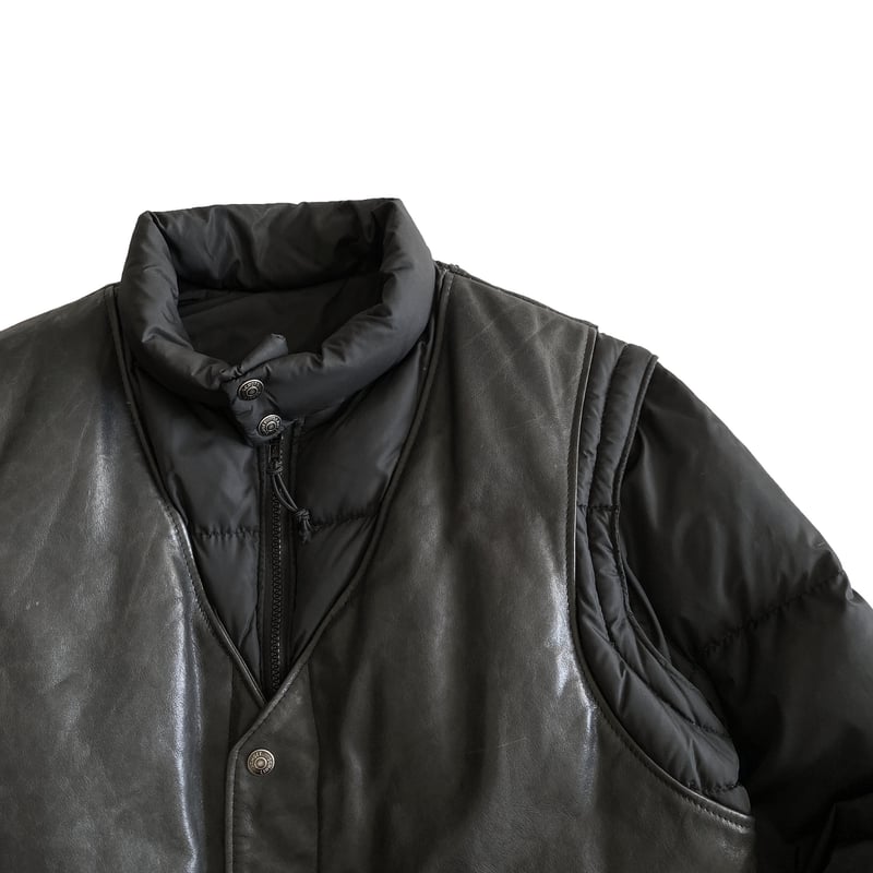Down Leather Vest Puffy Jacket by Schott N.Y.C ...
