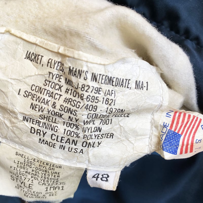 MA-1 Navy by I,SPIEWAK & SONS size 48 | instant