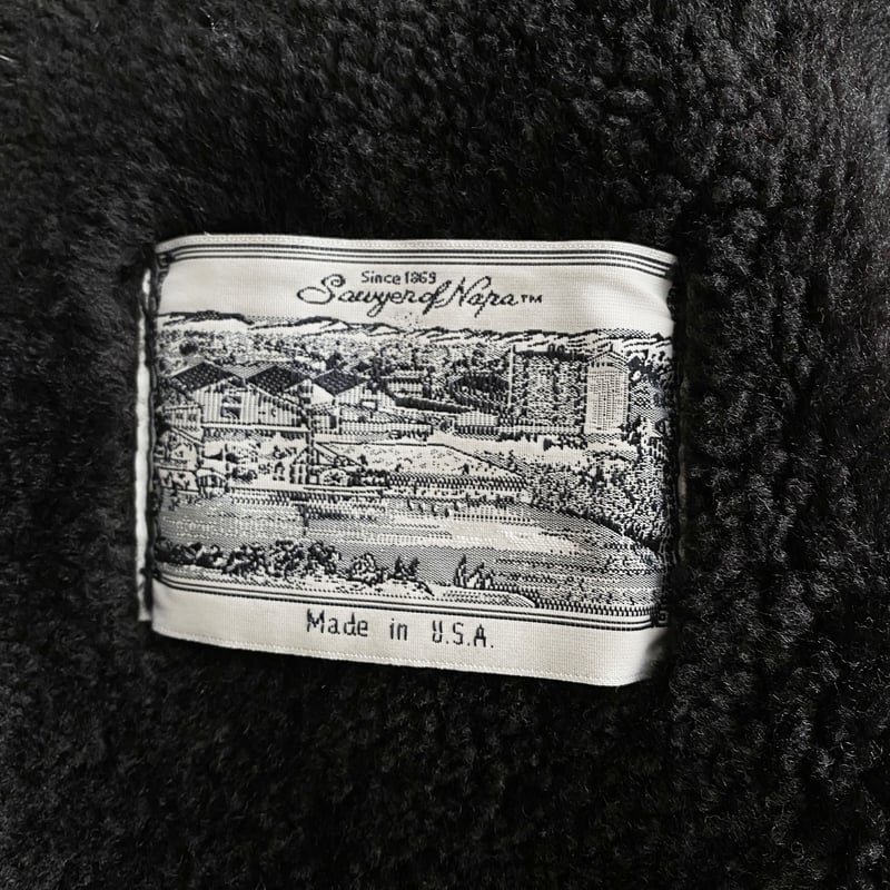 sawyer of napa　コート　M　レザー　ブラック　ウール ムートン Sawyer of Napa Sheepskin Coat | instantbootleg