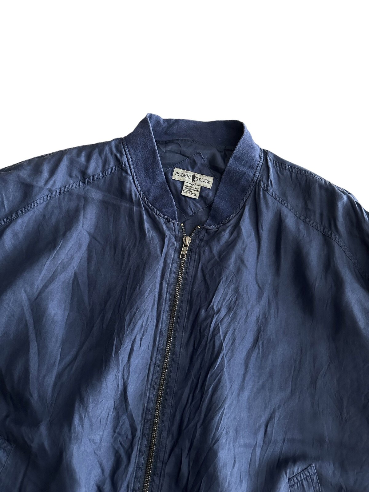 robert stock シルクブルゾン ビンテージ】【Robert Stock】【黒】ジップアップ【シルク