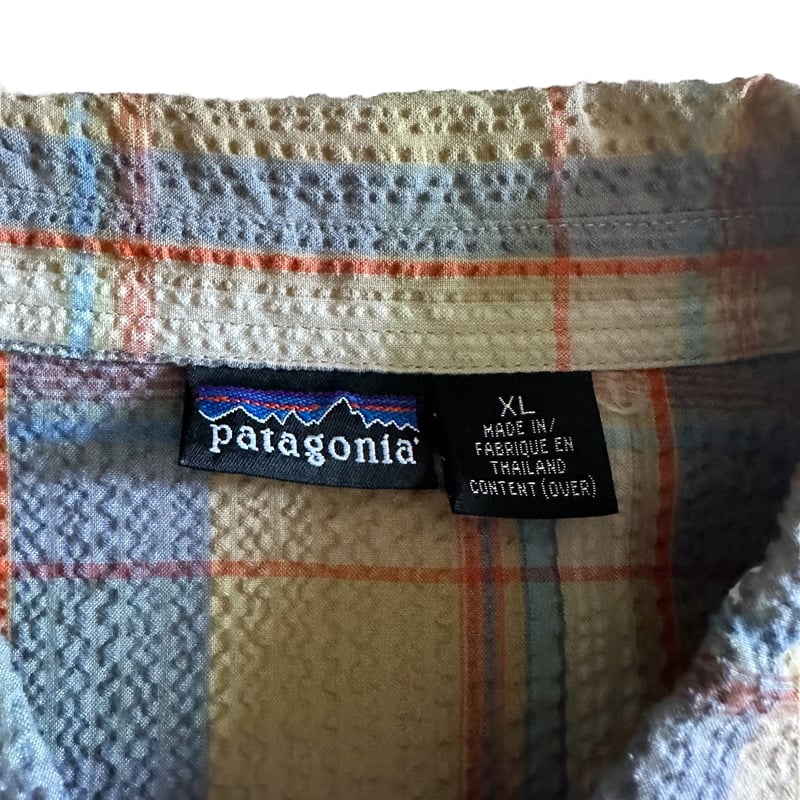 モロッコ製　patagonia　千鳥格子柄ネルシャツ　フラップポケット　刺繍タグ モロッコ製 patagonia 千鳥格子柄ネルシャツ フラップポケット