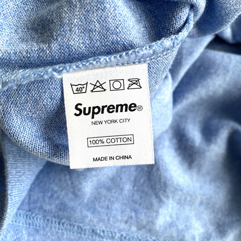 Supreme Label Shirt Light Blue 青色ブルー水色 