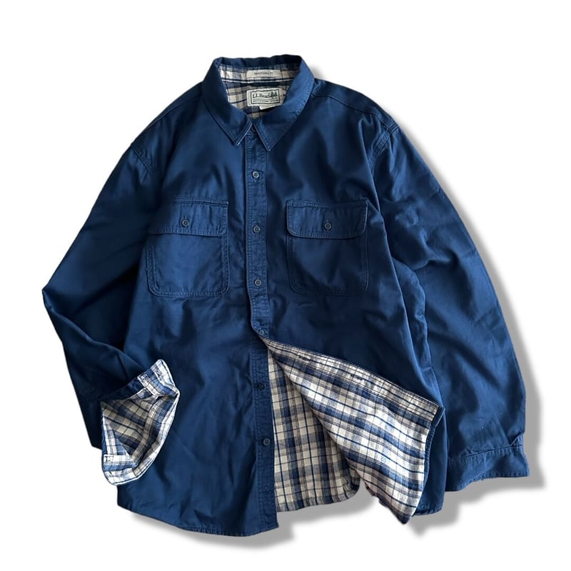 \"80s エルエルビーン\" フランネル hurricane shirt USA製 Men's Flannel-Lined Hurricane Shirt