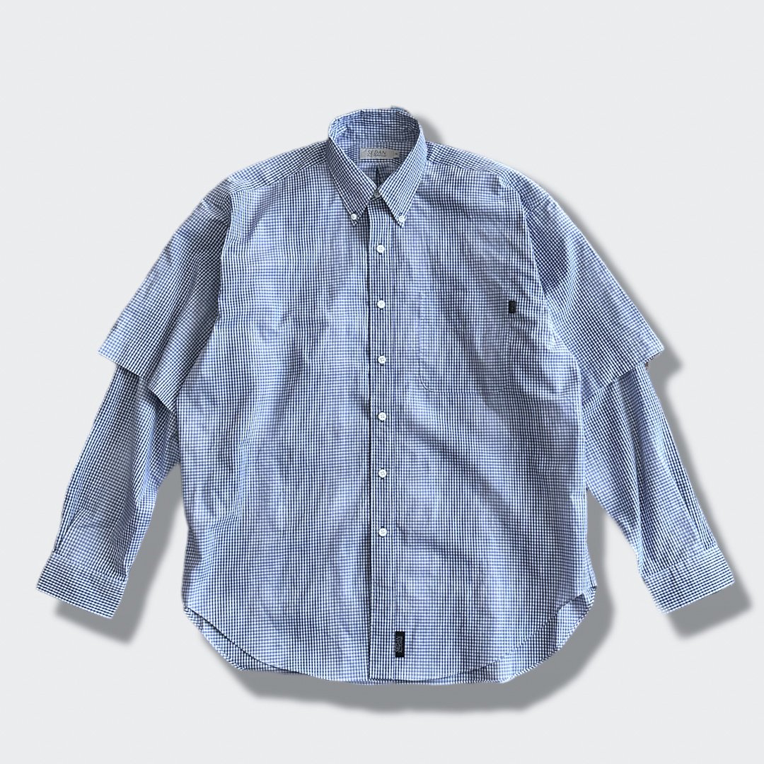DETACHABLE SHADOW PLAID BD SHIRT -SEDAN ALL-PUR