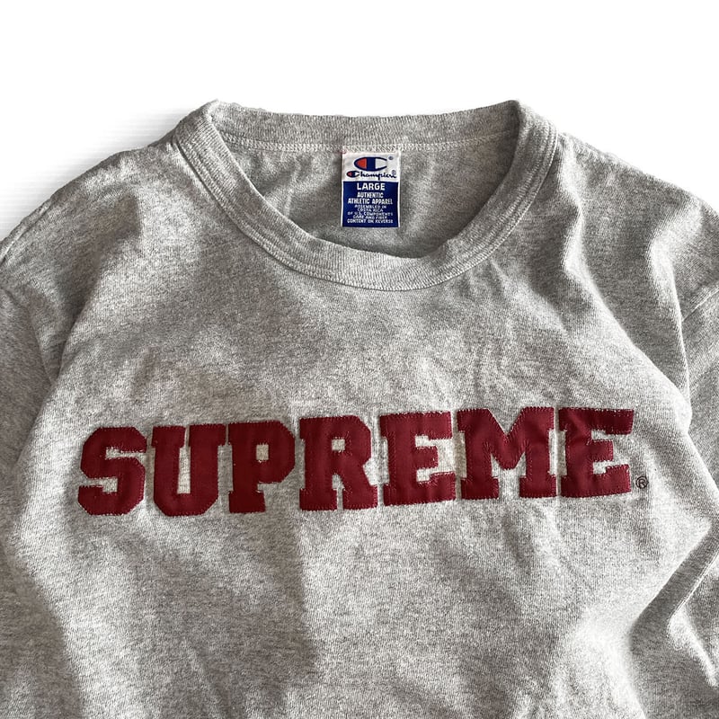 Supreme x CHAMPION Harvard T Shirt Grey/Wine | ...