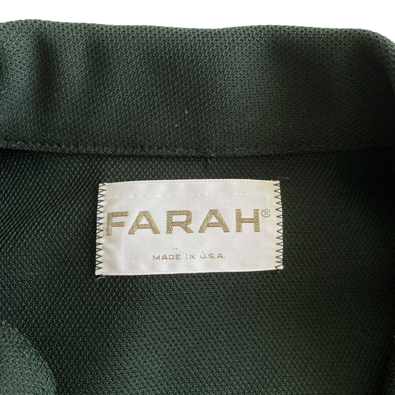 70s FARAH ポリエステルジャケット　デカ襟　ボックス　USA製 70s FARAH ポリエステルジャケット デカ襟 ボックス USA製