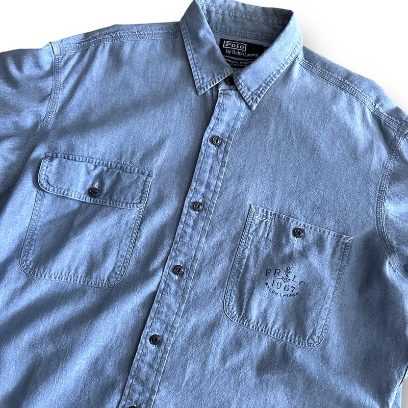 Vintage Polo Ralph Lauren Denim Dungaree Workshirt sz Large
