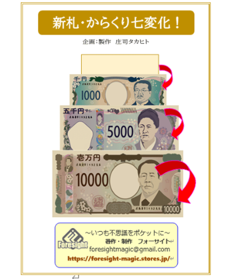 新札・からくり七変化！　　*600