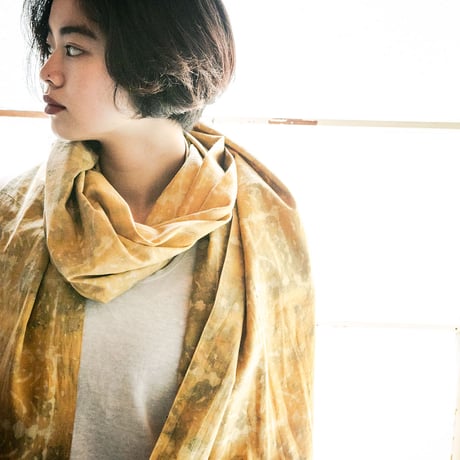 Un fabric-bagru-  series　fem-006  ストール　 FST-001