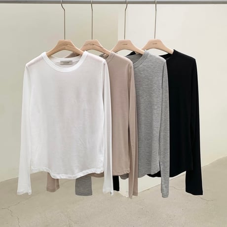 《即日発送》Double neck round long sleeve
