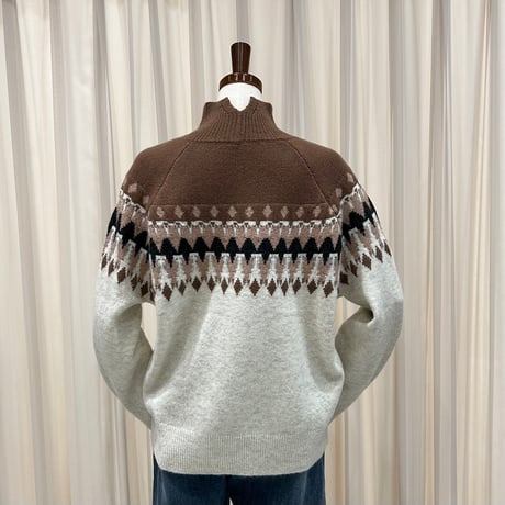 《予約販売》Intarsia Knit Turtleneck