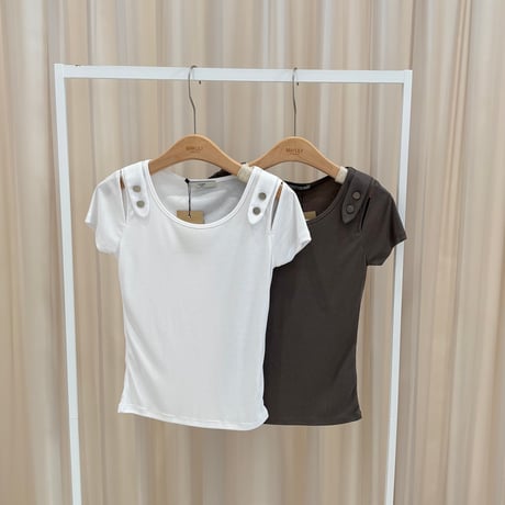《予約販売》Button Shoulder Cutout Top