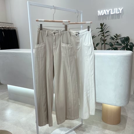 《予約販売》Lineing denim wide pants