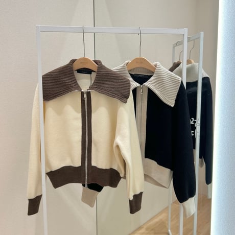《予約販売》STUNNING Collared Knit Zip-up