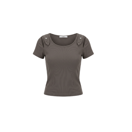 《予約販売》Button Shoulder Cutout Top