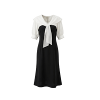 《予約販売》Ribbon Contrast Dress