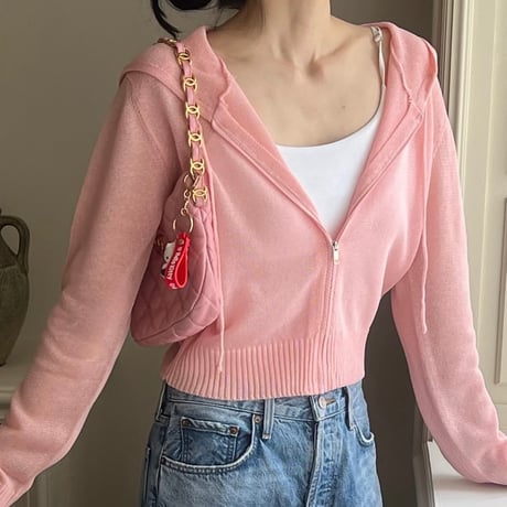 《即完アイテム🩷》Linen see-through hood zipup