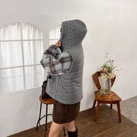 《予約販売》再入荷🖤Cable Knit Quilted Hood Vest