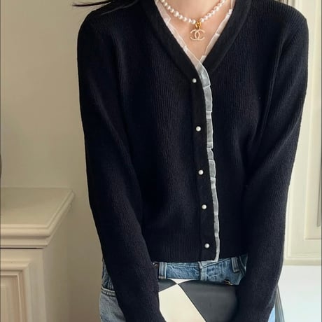 《予約販売》V-neck Lace Cardigan
