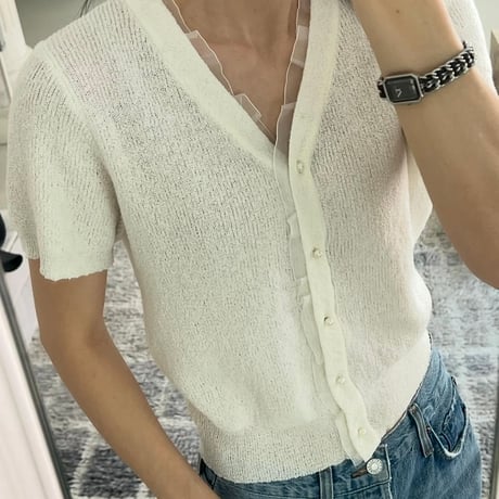 《予約販売》Lace Short Sleeve cardigan