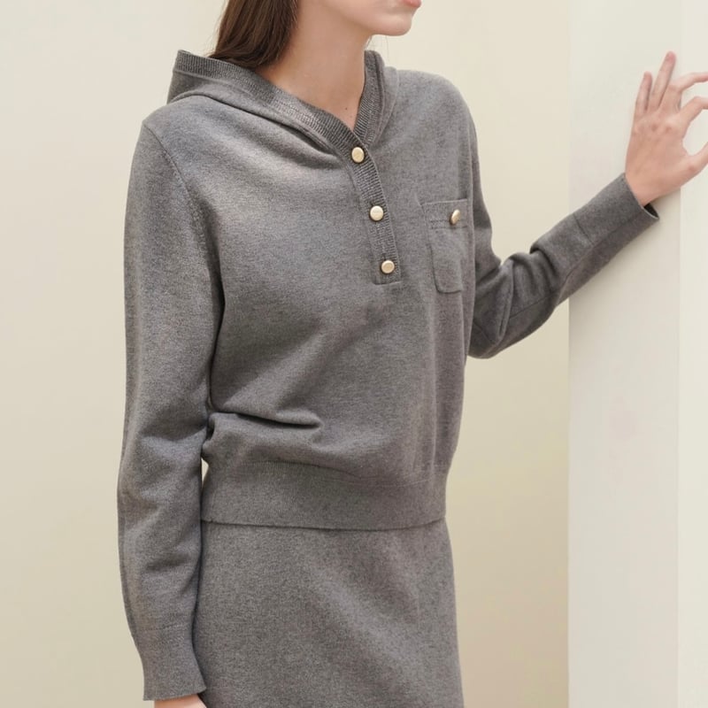 トップス serapis maritime knit hoodie top serapis maritime knit hoodie top