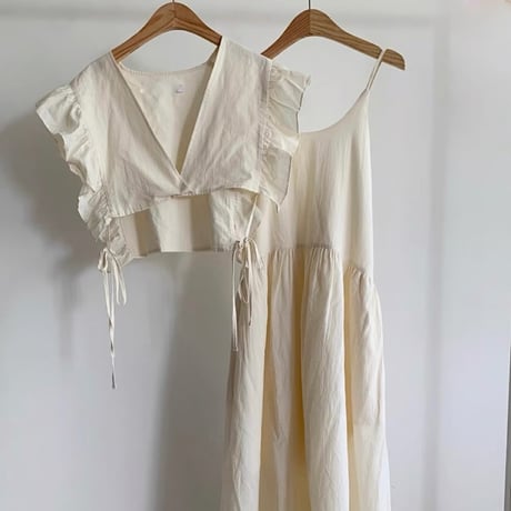 《予約販売》Frill vest set one-piece