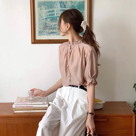 《即日発送📦》Pearl tuck blouse
