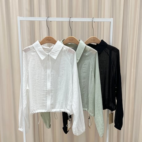 《予約販売》Collared Sheer Zip-Up