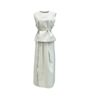 《予約販売》Solid Waist Belt Skirt Set