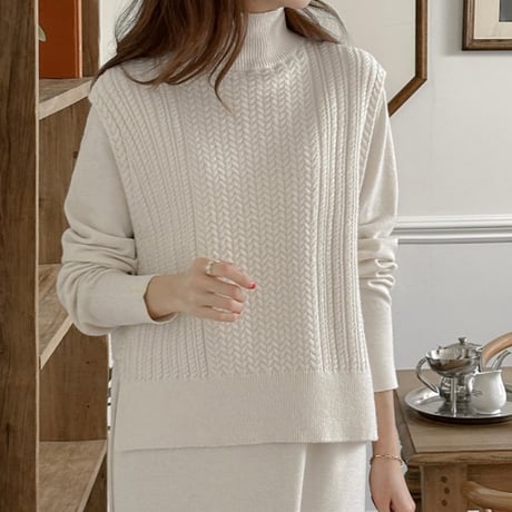 《予約販売》Knit vest & knit one-piece set
