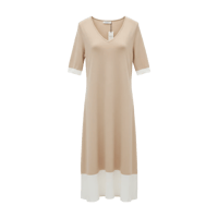 《即日発送》Vneck bi-color summer knit dress