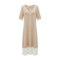 《即日発送》Vneck bi-color summer knit dress