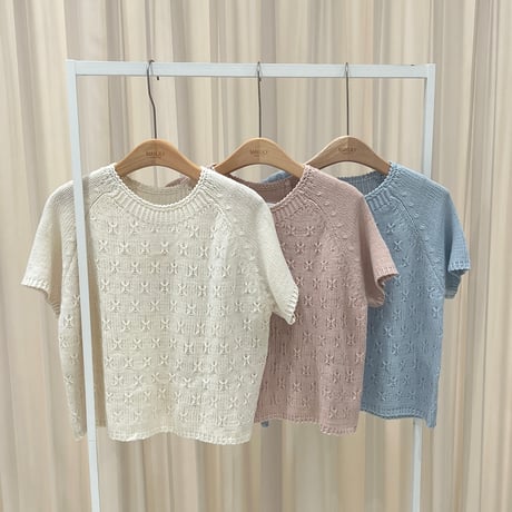 《予約販売》大好評アイテム🩵Short-sleeve Cable Knit