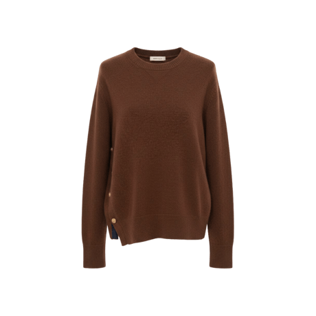 《即日発送》Merino Wool Button-Slit Knit