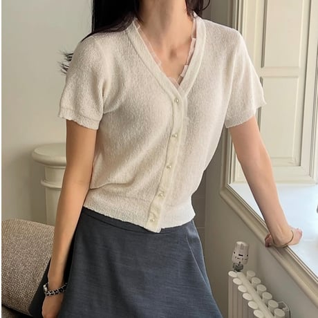 《予約販売》Lace Short Sleeve cardigan