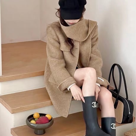 《即日発送📦》MAYLILY original🏠🫧HAND MADE round coat with muffler