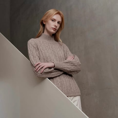 《予約販売》Wool Blend Cable Knit Sweater