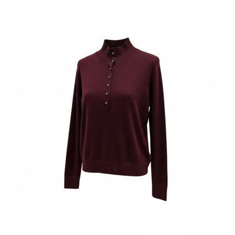 《予約販売》Buttoned Wool Polo Knit