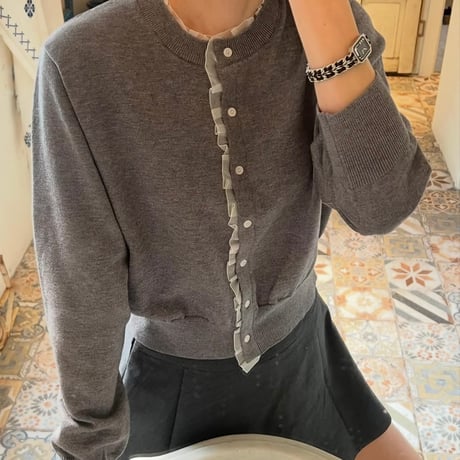 《予約販売》Shirring Lace Cardigan