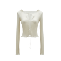 《即日発送📦》Pleated Ribbon T-Shirt